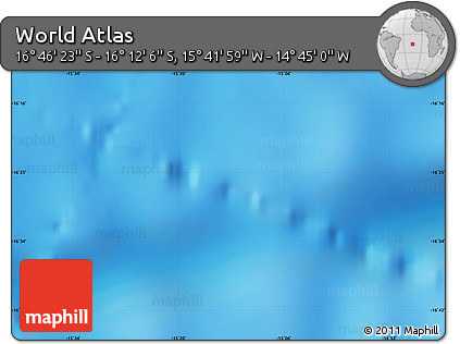Physical Map of the Area around 16° 29' 14" S, 15° 13' 29" W
