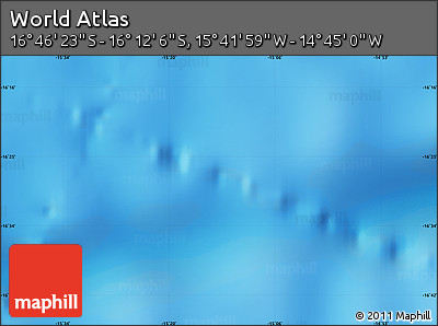 Physical Map of the Area around 16° 29' 14" S, 15° 13' 29" W