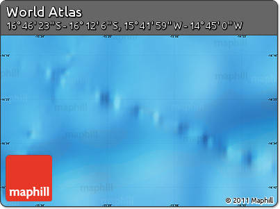 Physical Map of the Area around 16° 29' 14" S, 15° 13' 29" W