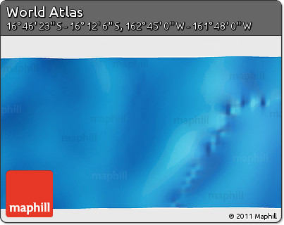 Physical 3D Map of the Area around 16° 29' 14" S, 162° 16' 30" W