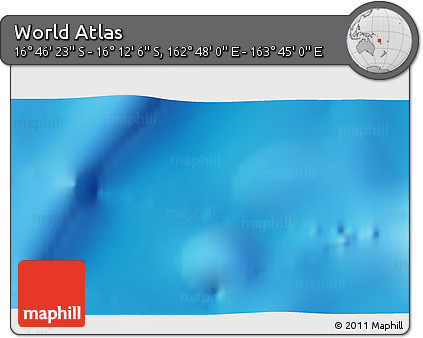 Physical 3D Map of the Area around 16° 29' 14" S, 163° 16' 30" E