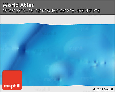 Physical 3D Map of the Area around 16° 29' 14" S, 163° 16' 30" E