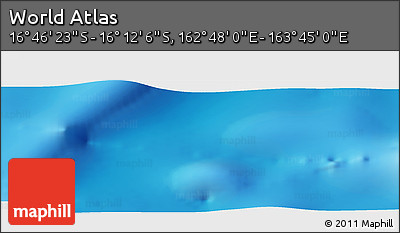 Physical Panoramic Map of the Area around 16° 29' 14" S, 163° 16' 30" E