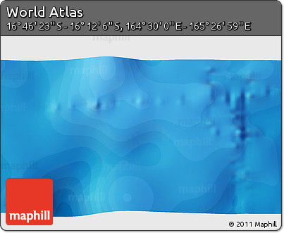 Political 3D Map of the Area around 16° 29' 14" S, 164° 58' 29" E