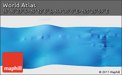 Physical Panoramic Map of the Area around 16° 29' 14" S, 164° 58' 29" E