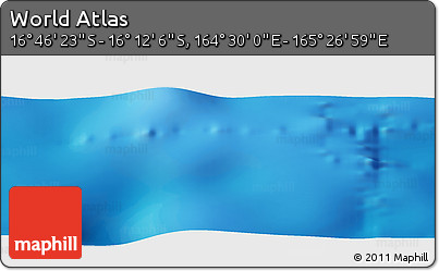 Physical Panoramic Map of the Area around 16° 29' 14" S, 164° 58' 29" E