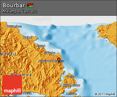 Political 3D Map of Bourbar