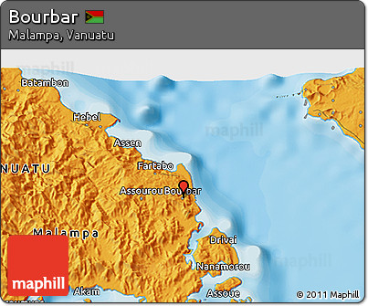 Political 3D Map of Bourbar