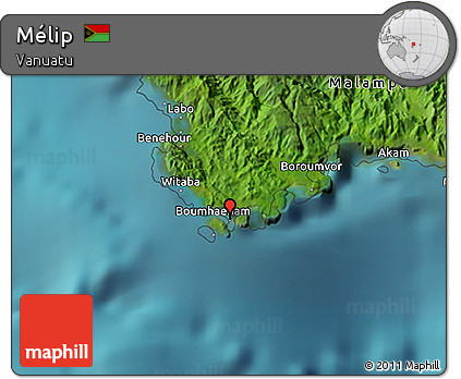 Satellite 3D Map of Mélip