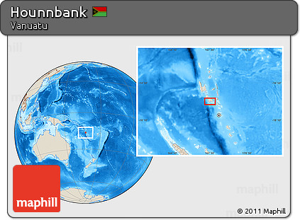 Shaded Relief Location Map of Hounnbank