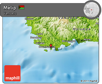 Physical Panoramic Map of Mélip
