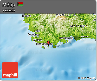 Physical Panoramic Map of Mélip