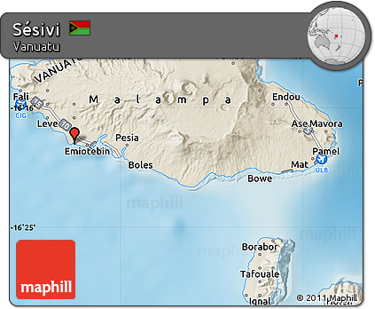 Shaded Relief Map of Sésivi