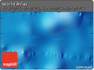 Physical Map of the Area around 16° 29' 14" S, 168° 13' 29" W