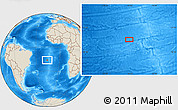Shaded Relief Location Map of the area around 16° 29' 14" S, 16° 4' 29" W