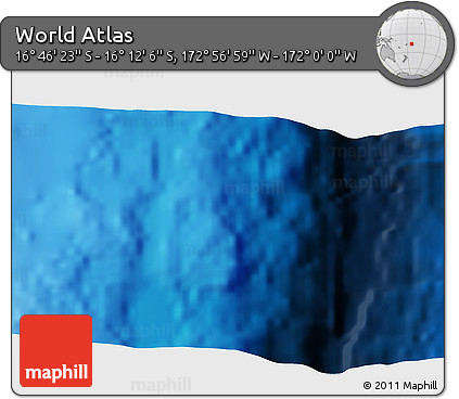 Physical 3D Map of the Area around 16° 29' 14" S, 172° 28' 29" W