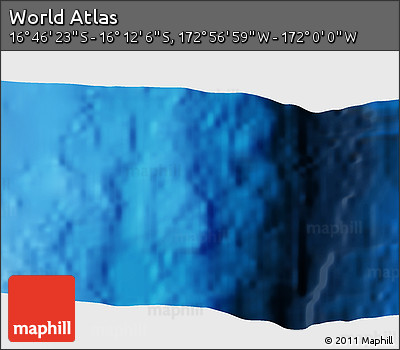 Physical 3D Map of the Area around 16° 29' 14" S, 172° 28' 29" W