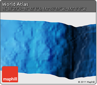 Physical 3D Map of the Area around 16° 29' 14" S, 172° 28' 29" W
