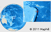 Shaded Relief Location Map of the area around 16° 29' 14" S, 172° 28' 29" W