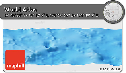 Physical Panoramic Map of the Area around 16° 29' 14" S, 174° 19' 29" E