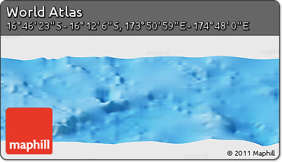 Physical Panoramic Map of the Area around 16° 29' 14" S, 174° 19' 29" E