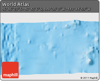 Shaded Relief 3D Map of the Area around 16° 29' 14" S, 174° 10' 30" W