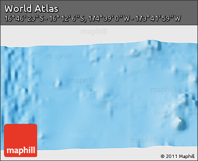 Shaded Relief 3D Map of the Area around 16° 29' 14" S, 174° 10' 30" W