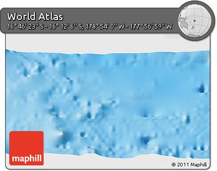 Physical 3D Map of the Area around 16° 29' 14" S, 178° 25' 30" W