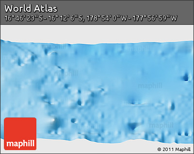 Physical 3D Map of the Area around 16° 29' 14" S, 178° 25' 30" W