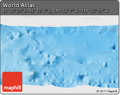 Physical 3D Map of the Area around 16° 29' 14" S, 178° 25' 30" W