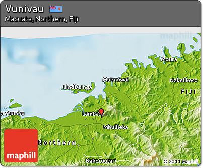 Physical 3D Map of Vunivau
