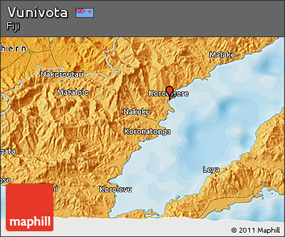 Political 3D Map of Vunivota
