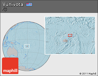 Gray Location Map of Vunivota, hill shading