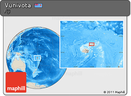 Shaded Relief Location Map of Vunivota