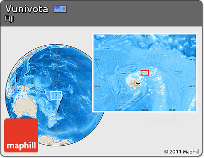 Shaded Relief Location Map of Vunivota
