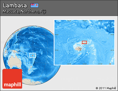 Shaded Relief Location Map of Lambasa