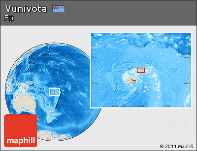 Shaded Relief Location Map of Vunivota