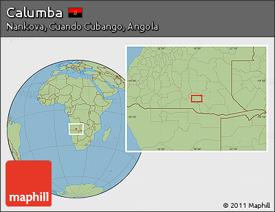 Savanna Style Location Map of Calumba