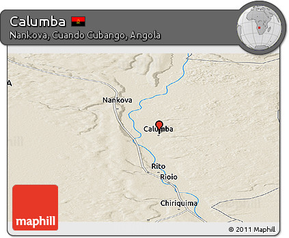 Shaded Relief Panoramic Map of Calumba