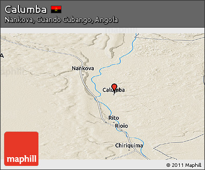 Shaded Relief Panoramic Map of Calumba