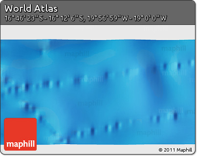 Physical 3D Map of the Area around 16° 29' 14" S, 19° 28' 30" W