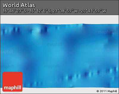 Shaded Relief 3D Map of the Area around 16° 29' 14" S, 21° 10' 29" W