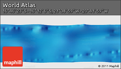 Physical Panoramic Map of the Area around 16° 29' 14" S, 21° 10' 29" W