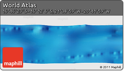 Physical Panoramic Map of the Area around 16° 29' 14" S, 21° 10' 29" W