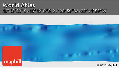 Shaded Relief Panoramic Map of the Area around 16° 29' 14" S, 21° 10' 29" W