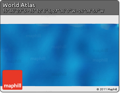 Physical 3D Map of the Area around 16° 29' 14" S, 27° 7' 30" W