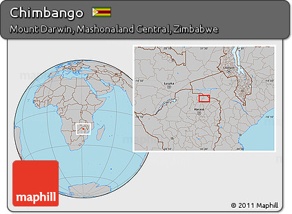 Gray Location Map of Chimbango