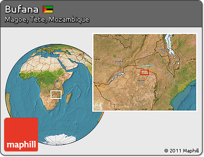 Satellite Location Map of Bufana