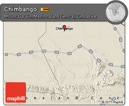 Shaded Relief Map of Chimbango