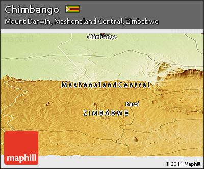 Physical Panoramic Map of Chimbango